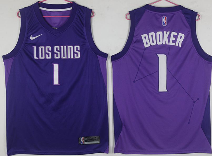Men Phoenix Suns 1 Booker Purple Game Nike NBA Jerseys